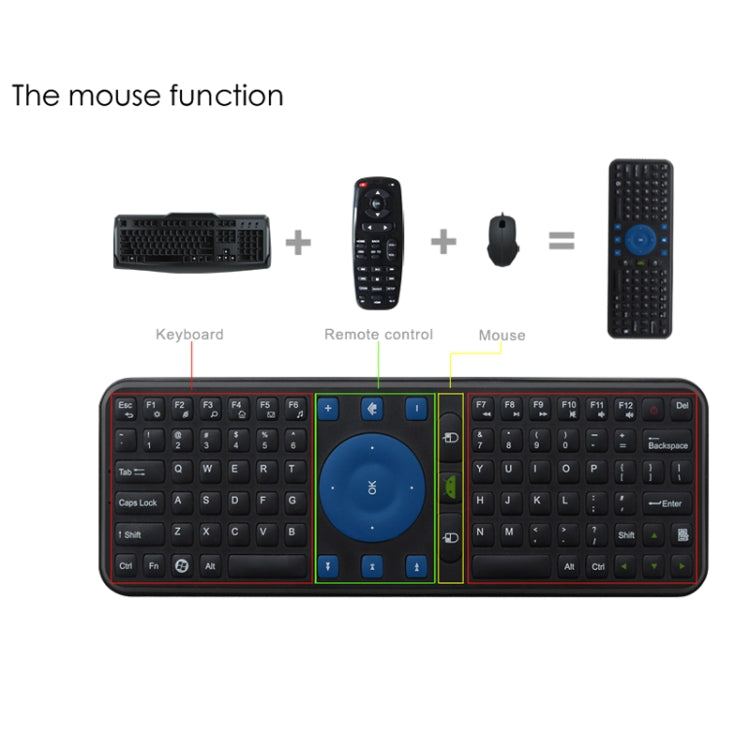 Measy RC7 2.4G USB Wireless Keyboard Gyroscope Air Fly Mouse for Mini PC Android TV Box(Black)