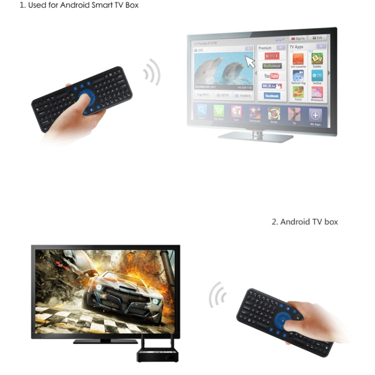 Measy RC7 2.4G USB Wireless Keyboard Gyroscope Air Fly Mouse for Mini PC Android TV Box(Black)