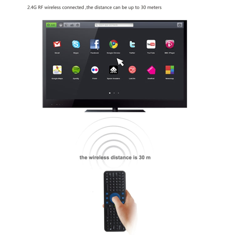Measy RC7 2.4G USB Wireless Keyboard Gyroscope Air Fly Mouse for Mini PC Android TV Box(Black)