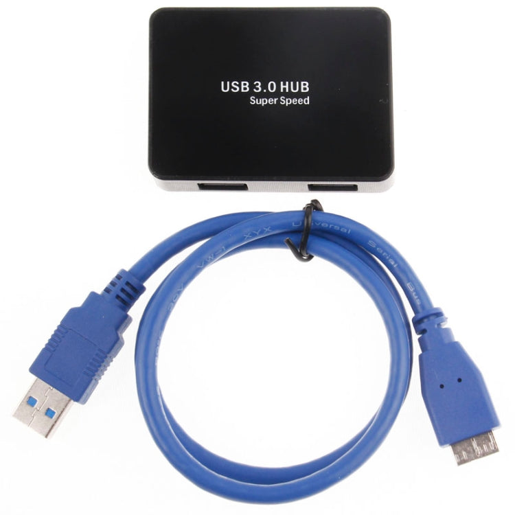 CR-H302 Mirror Surface 4 Ports USB 3.0 Super Speed 5Gbps HUB + 60cm USB 3.0 Transmission Cable