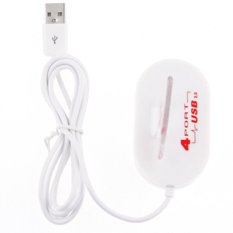 Mini USB 2.0 High Speed 480MBPs Sailing Shape 4 Ports USB HUB, Support up to 1TB x 2 HDD(White)