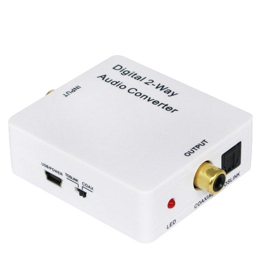 HDV-2CT Mini Digital 2-way Audio Converter, Coaxial to Toslink or Toslink to Coaxial