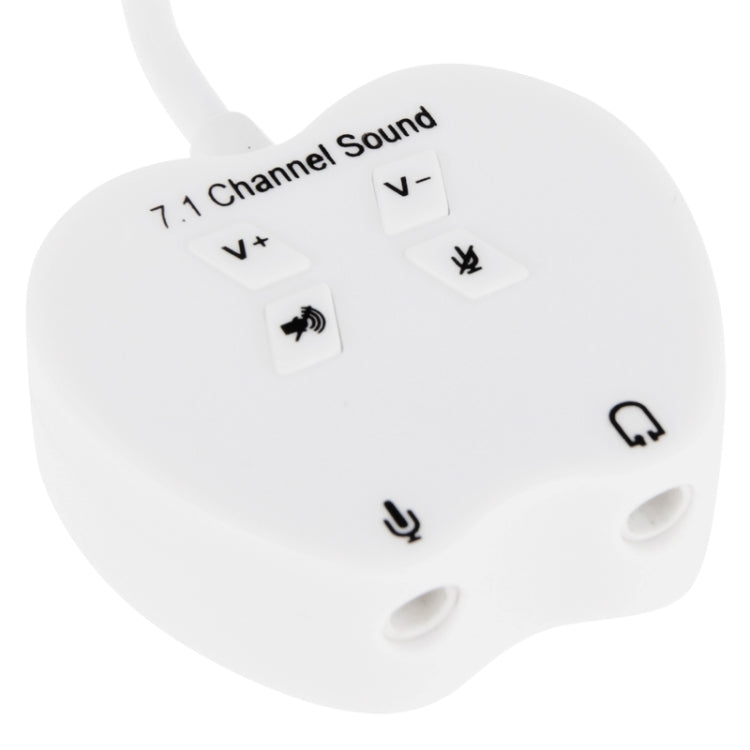 USB 2.0 Virtual 7.1 Channel Audio Sound Card Adapter Converter(White)