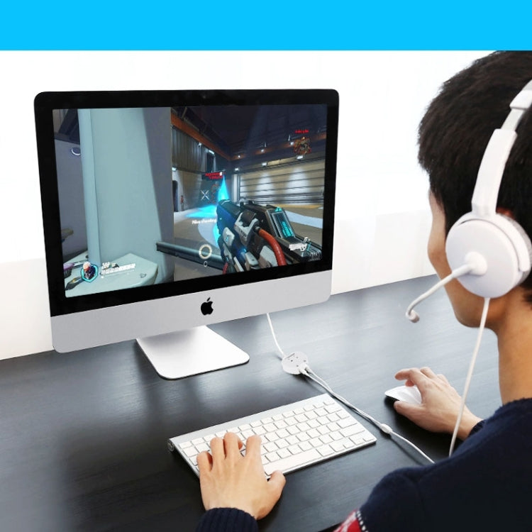 USB 2.0 Virtual 7.1 Channel Audio Sound Card Adapter Converter(White)