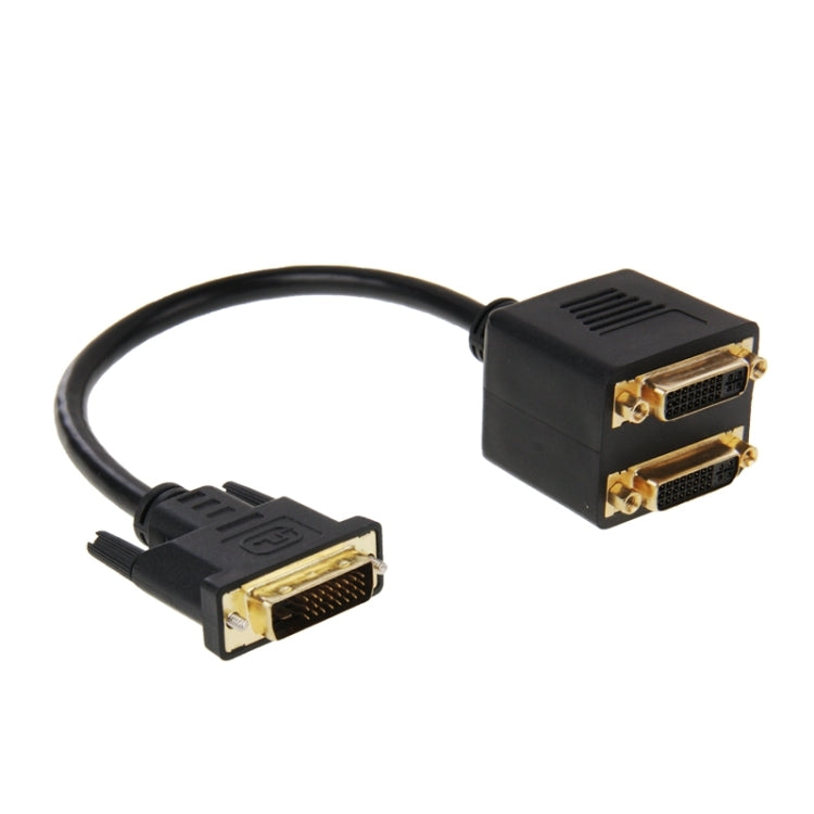 DVI 24+1 Pin Male to 2 x DVI 24+5 Pin Female Adapter Cable, Length: 30cm(Black)