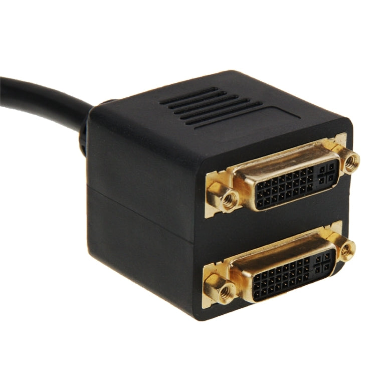 DVI 24+1 Pin Male to 2 x DVI 24+5 Pin Female Adapter Cable, Length: 30cm(Black)