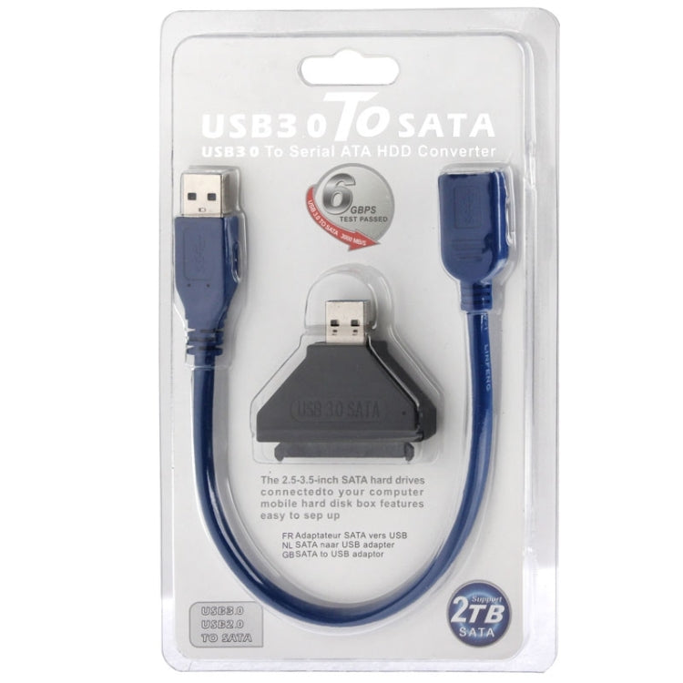 6G High Speed USB 3.0 to SATA 22 Pin HDD Converter with Power Supply