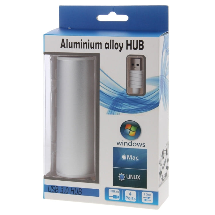 High Speed 5Gbps 4 Ports USB 3.0 Portable Aluminum Alloy Cylinder Hub