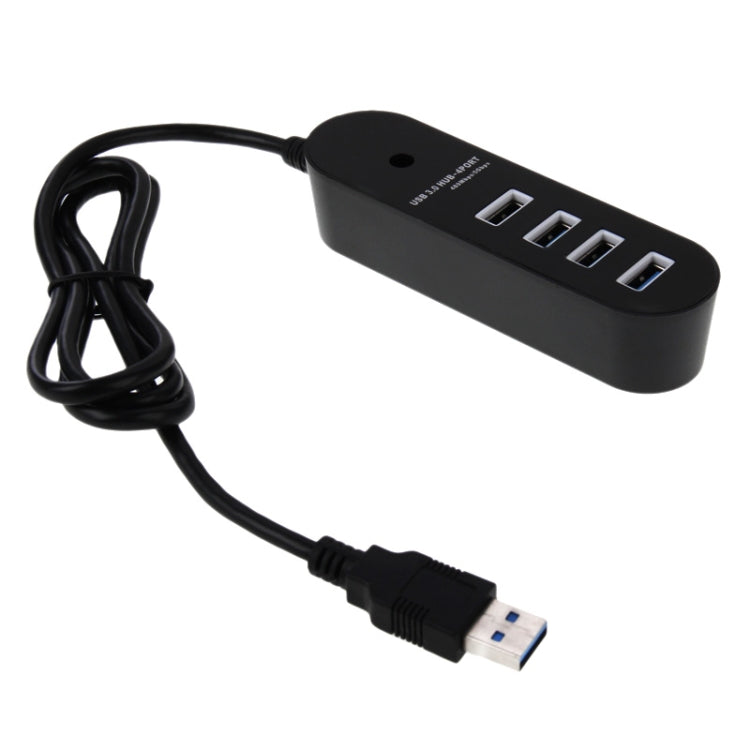 4 Ports USB 3.0 Hub Splitter with Super Speed 5Gbps,Cable Length: 1m(Black)
