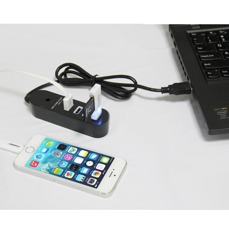 4 Ports USB 3.0 Hub Splitter with Super Speed 5Gbps,Cable Length: 1m(Black)