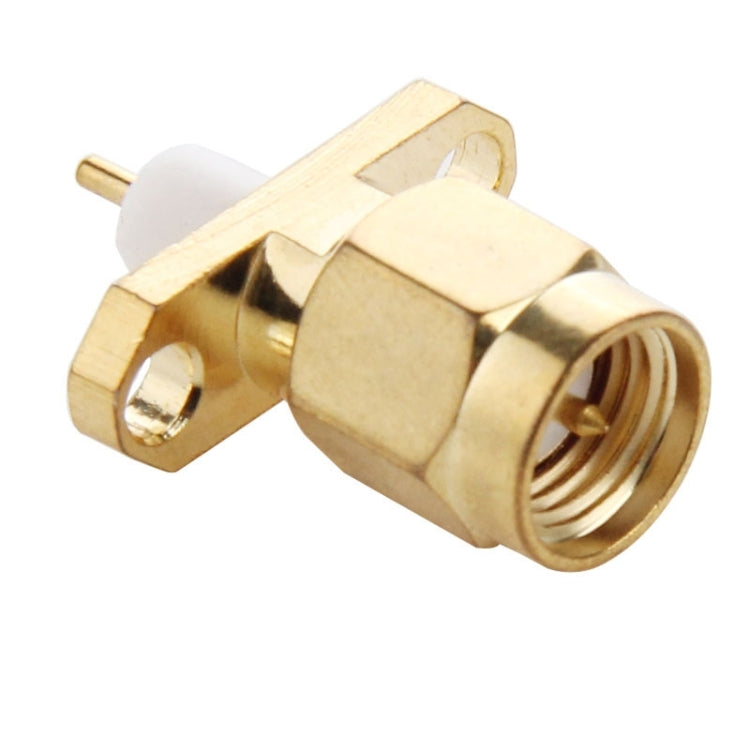 10 PCS Gold Plated SMA Male 2 Holes Panel Mount Short Dielectric Solder Connector Adapter