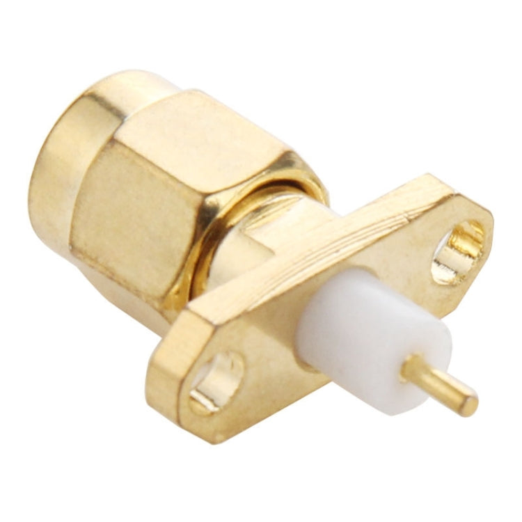 10 PCS Gold Plated SMA Male 2 Holes Panel Mount Short Dielectric Solder Connector Adapter