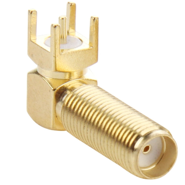 10 PCS Gold Plated SMA Female Right Angle 90 Degrees Panel PCB Mount 4.0mm Square Connector Adapter