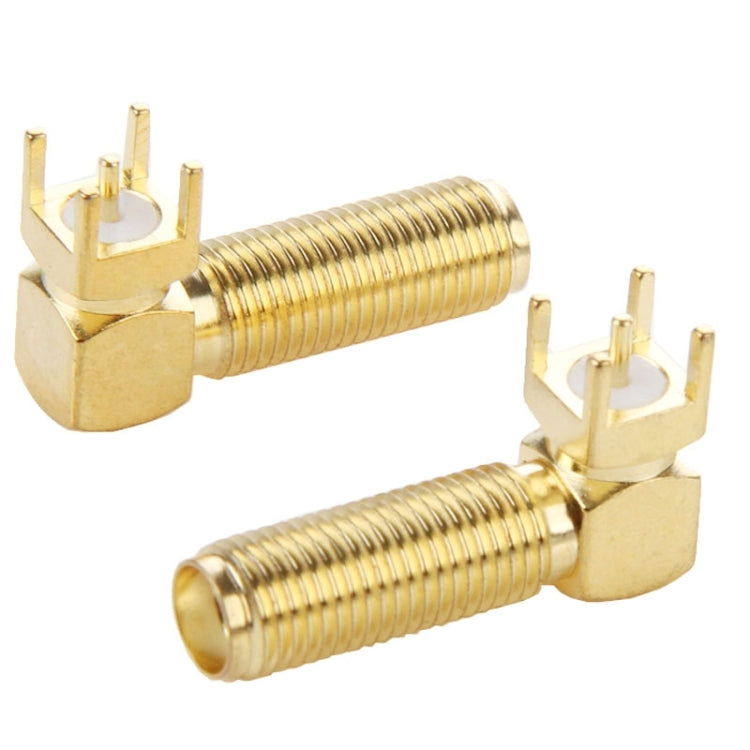 10 PCS Gold Plated SMA Female Right Angle 90 Degrees Panel PCB Mount 4.0mm Square Connector Adapter