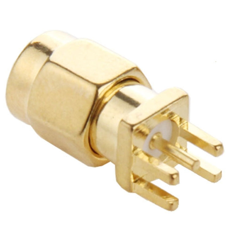 10 PCS Gold Plated SMA Male Jack Socket PCB Edge Mount Solder 0.62 inch RF Connector Adapter