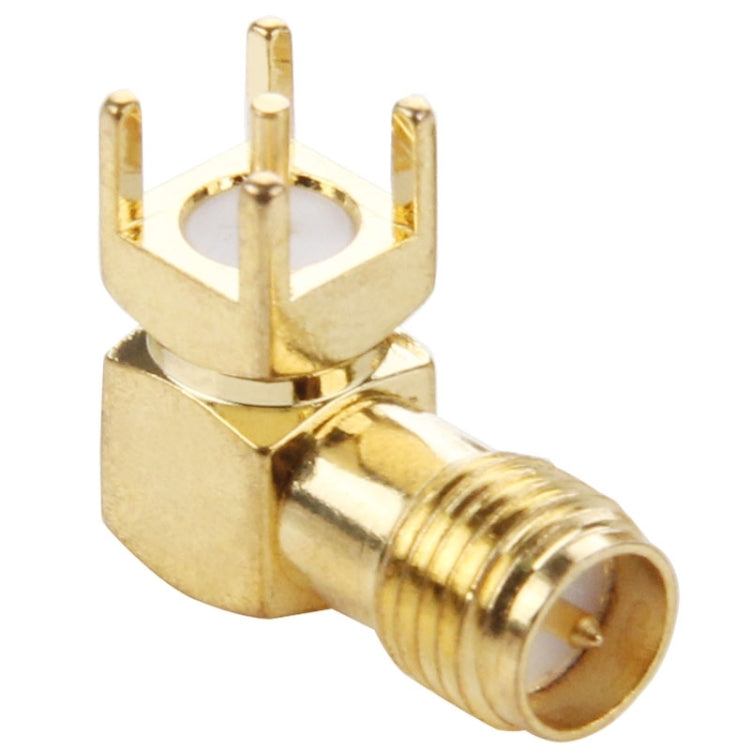 10 PCS Gold Plated RP-SMA Female Male Pin Right Angle 90 Degrees Panel PCB Mount 4.0mm Square Connector Adapter