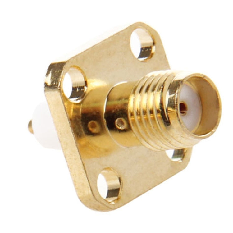 10 PCS Gold Plated SMA Female 4 Holes Chassis Panel Mount Extended Dielectric Solder Connector Adapter