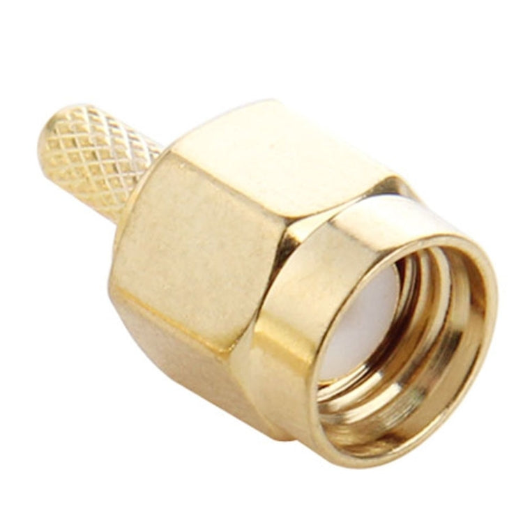 10 PCS Gold Plated Crimp SMA Male Plug Pin RF Connector Adapter for RG174 / RG316 / RG188 / RG179 Cable