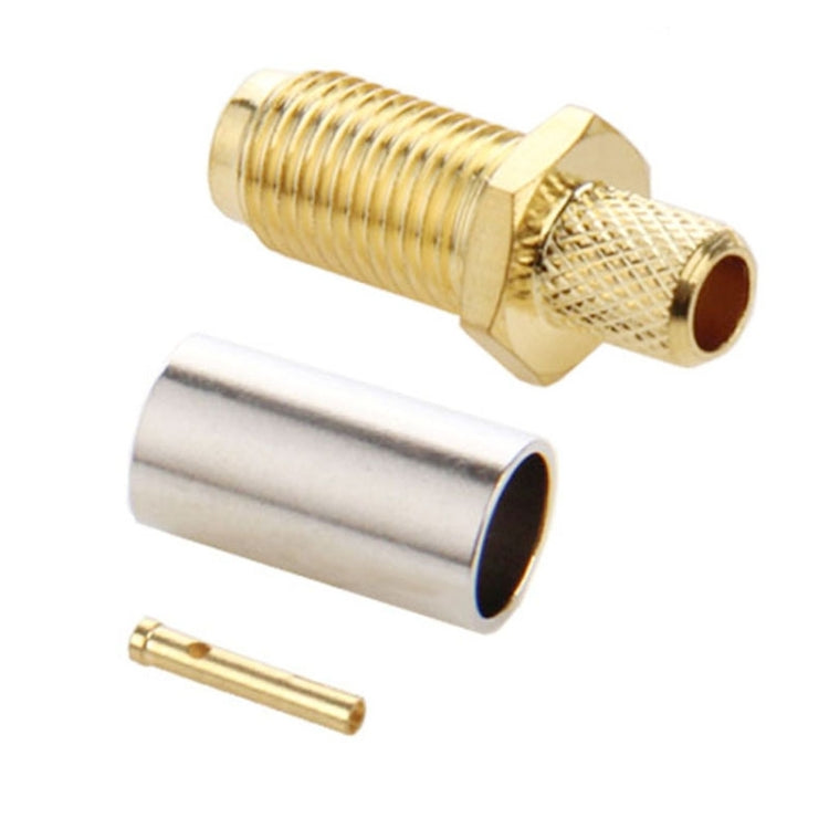 10 PCS Gold Plated SMA Female Crimp RF Connector Adapter for RG58 / RG400 / RG142 / LMR195 Cable