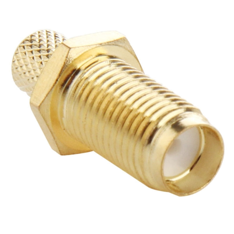 10 PCS Gold Plated SMA Female Crimp RF Connector Adapter for RG58 / RG400 / RG142 / LMR195 Cable