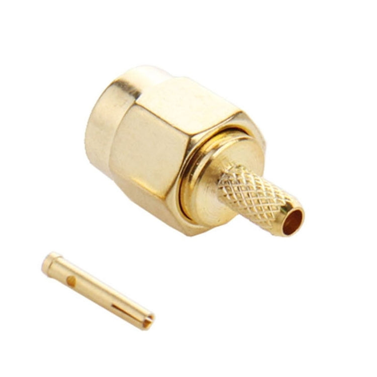 10 PCS Gold Plated Crimp RP-SMA Male Plug Pin RF Connector Adapter