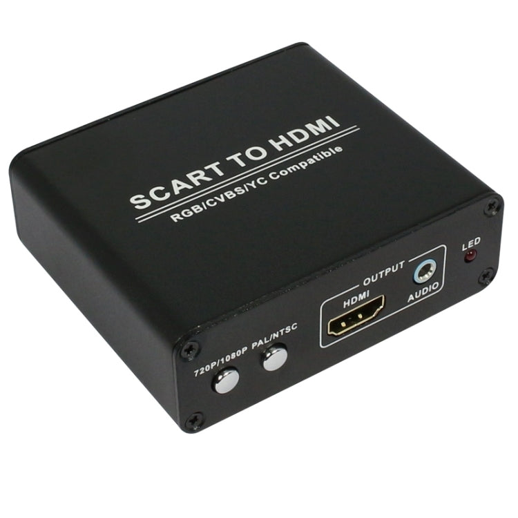 HDV-8D SCART to HDMI 720P / 1080P HD Video Converter Adapter Scaler Box(Black)