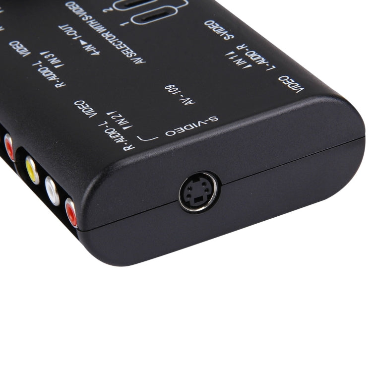 AV-109 Multi Box RCA AV Audio-Video Signal Switcher + 3 RCA Cable, 4 Group Input and 1 Group Output System(Black)