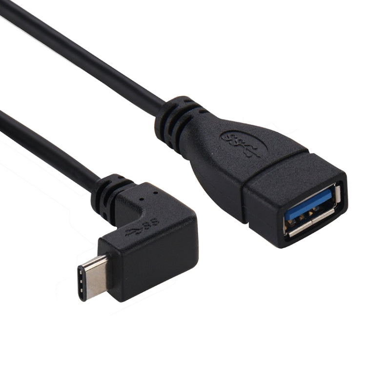 1m 90 Degree Elbow USB 3.1 Type C Male to USB 3.0 Type A Female Data Cable, For Galaxy S8 & S8 + / LG G6 / Huawei P10 & P10 Plus / Xiaomi Mi 6 & Max 2 and other Smartphones(Black)