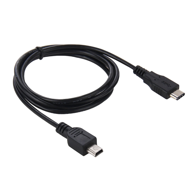 1m Mini USB 5pin Male to USB 3.1 Type C Male Data & Charge Cable, For Galaxy S8 & S8 + / LG G6 / Huawei P10 & P10 Plus / Xiaomi Mi 6 & Max 2 and other Smartphones(Black)