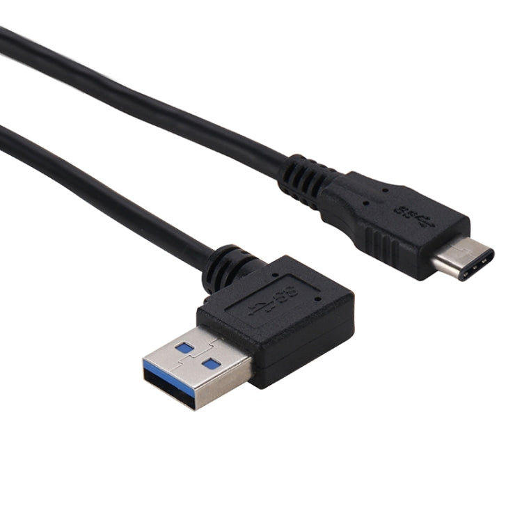 1m 90 Degree Right Angle USB 3.0 AM to USB 3.1 Type C Data & Charge Cable, For Galaxy S8 & S8 + / LG G6 / Huawei P10 & P10 Plus / Xiaomi Mi 6 & Max 2 and other Smartphones(Black)