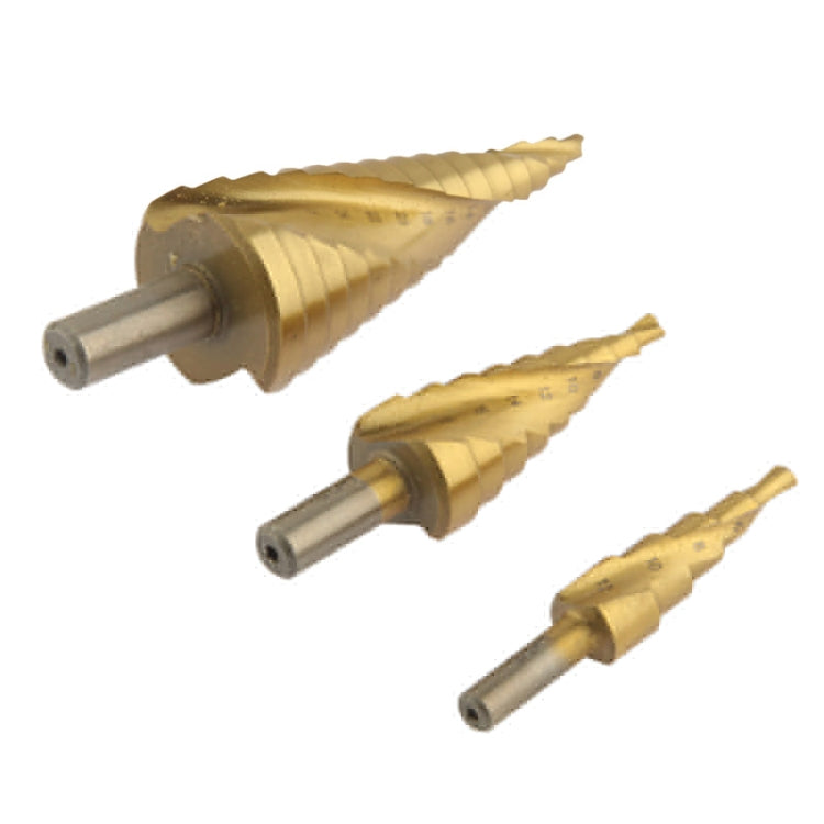 3 in 1 Titanium Plated HSS Steel Triangle Shank Step Down Drill Bits Set