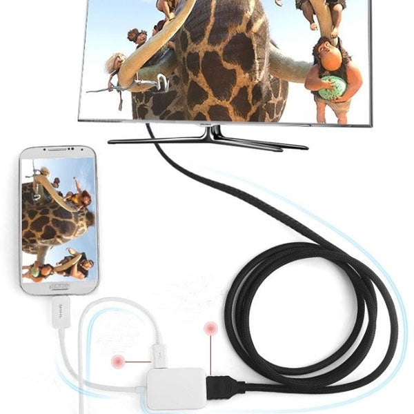 Full HD 1080P HDMI / MHL to HDMI & VGA Splitter Adapter with 3.5mm Audio Cable for Galaxy SIII / i9300(White)
