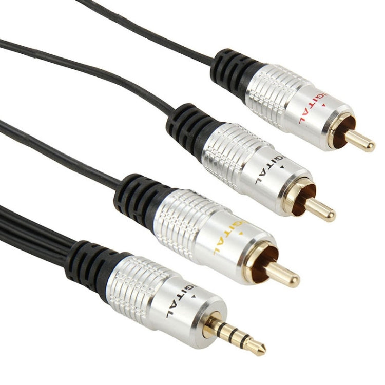 3.5mm Jack Stereo to 3 RCA Male Audio Cable, Length: 1.5m