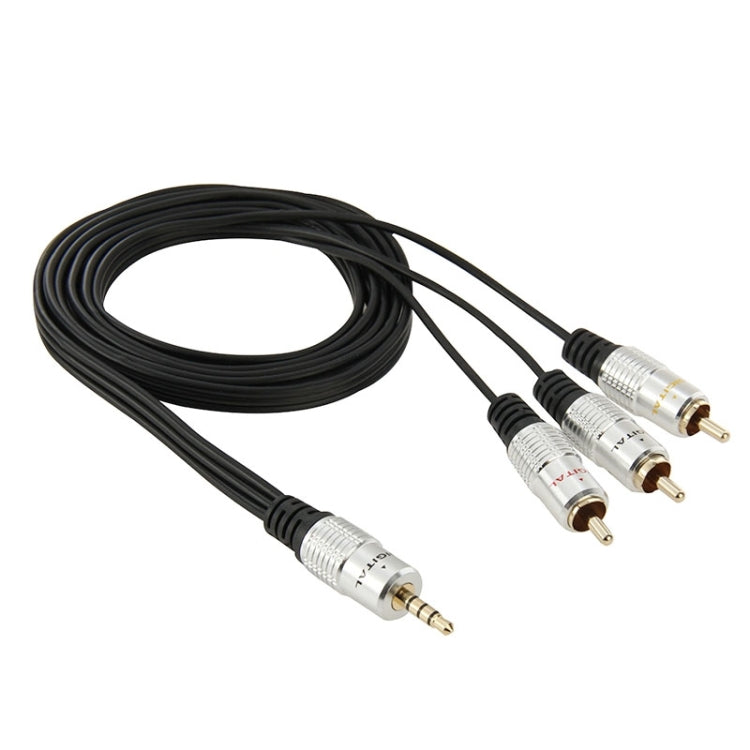 3.5mm Jack Stereo to 3 RCA Male Audio Cable, Length: 1.5m