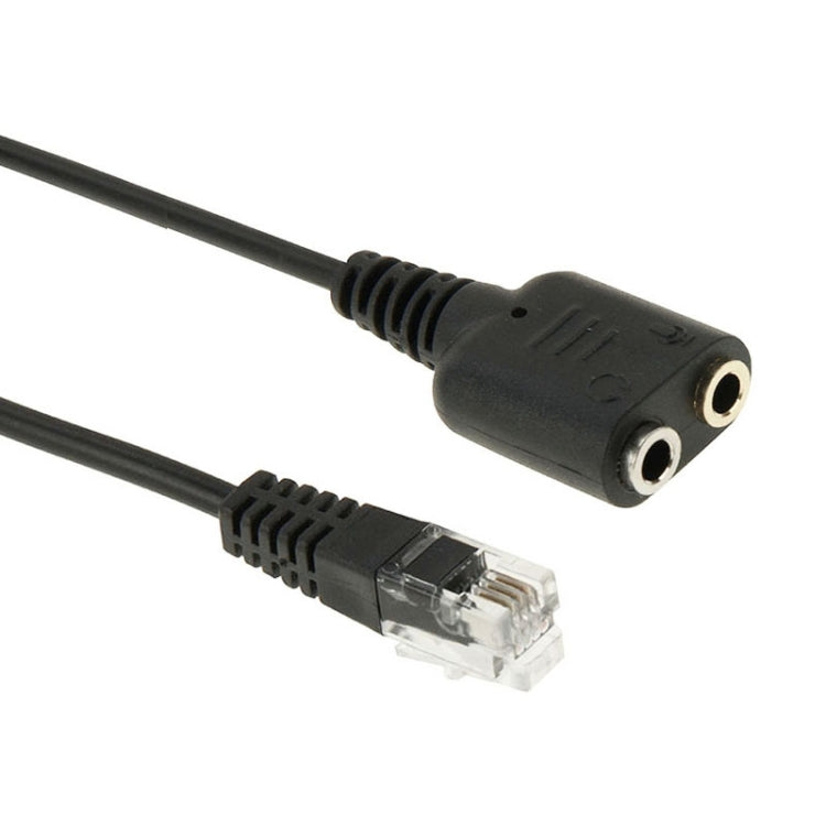 RJ9 Male to 2 x 3.5mm Female Audio Cable, Length: 20cm