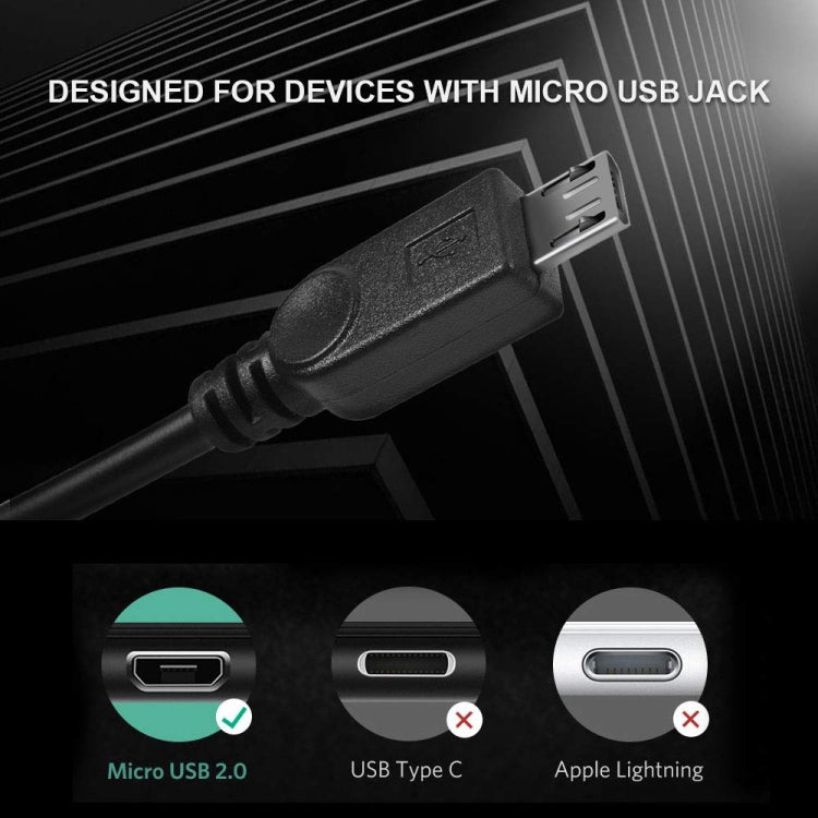 USB 2.0 Female to 2 Micro USB Male Cable, Length: About 30cm