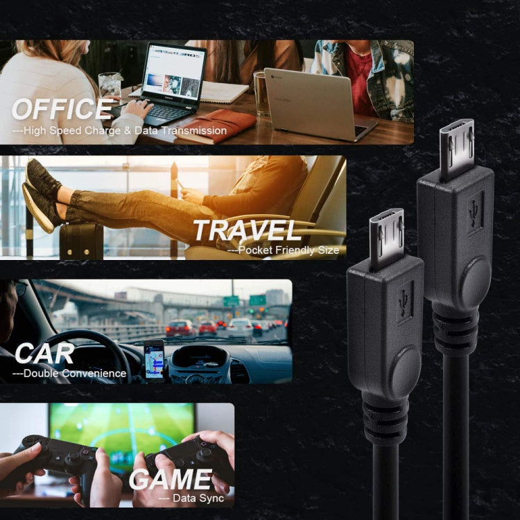 USB 2.0 Female to 2 Micro USB Male Cable, Length: About 30cm