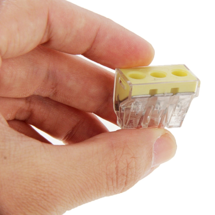 10 PCS 3 Pin Junction Box Push-in Wire Connector for Sectional Area 2.5-6 Square Millimeter Hard Wire