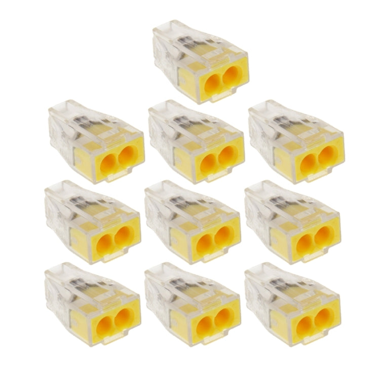 10 PCS 2 Pin Junction Box Push-in Wire Connector for Sectional Area 1-2.5 Square Millimeter Hard Wire