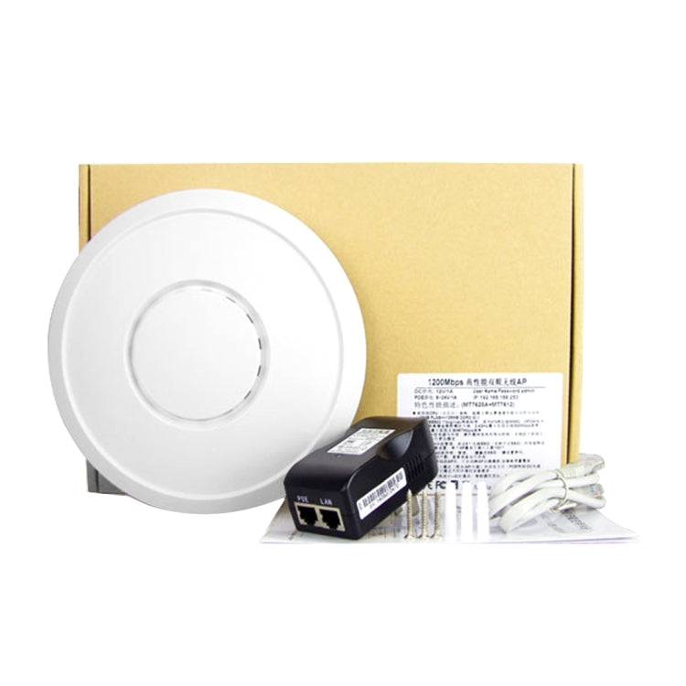 AP1200AC Dual Band 2.4Ghz & 5.8Ghz Ceiling Mount PoE Access Point, US Plug