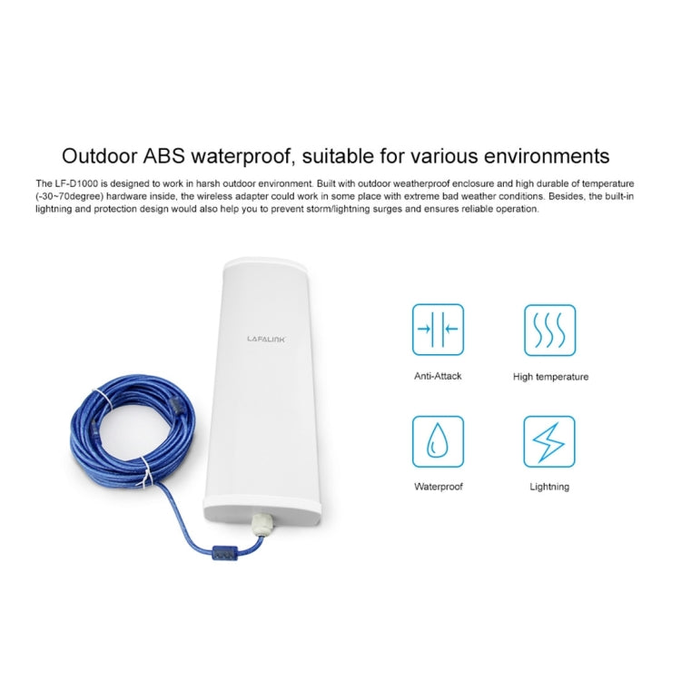 LF-D1000 300Mbps Outdoor High Power Wireless USB Adapter with 5m Cable
