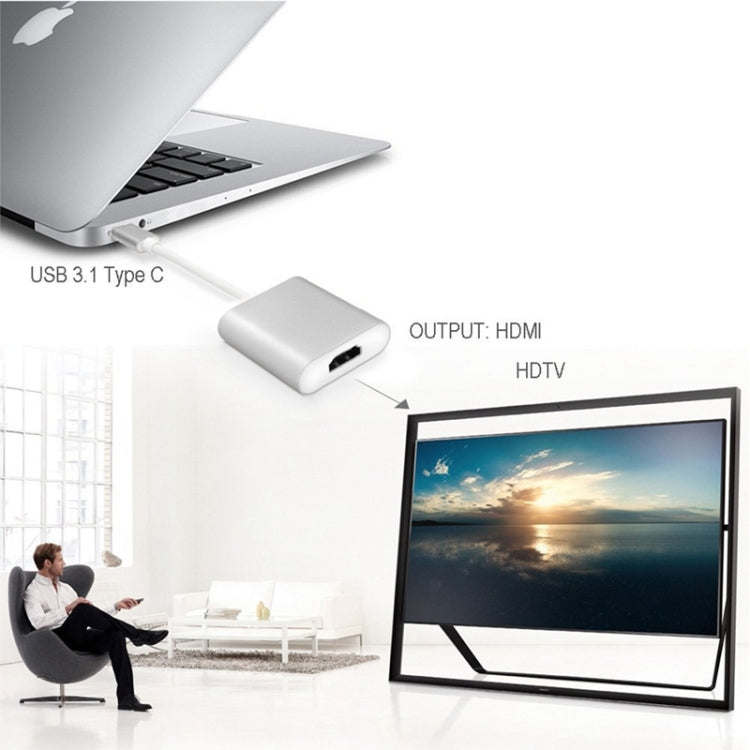 10cm USB-C / Type-C 3.1 to HDMI Adapter Cable, For Galaxy S8 & S8 + / LG G6 / Huawei P10 & P10 Plus / Xiaomi Mi6 & Max 2 and other Smartphones(Gold)