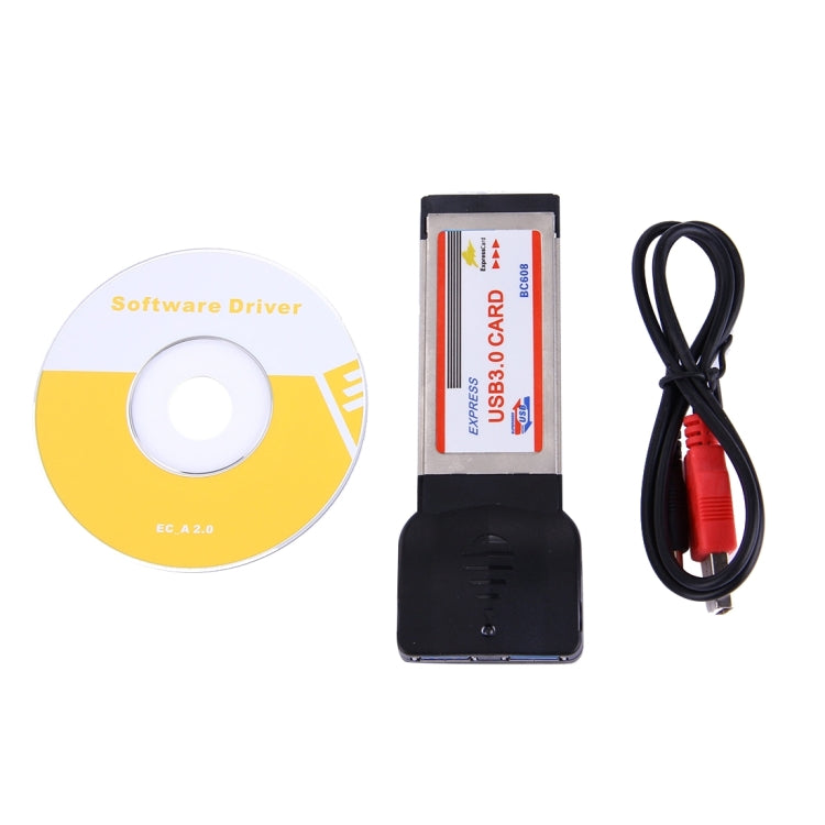 Super Speed 2 Ports USB 3.0 Express PCMCIA Card for Laptop, Built-in DC Jack for Extra Power