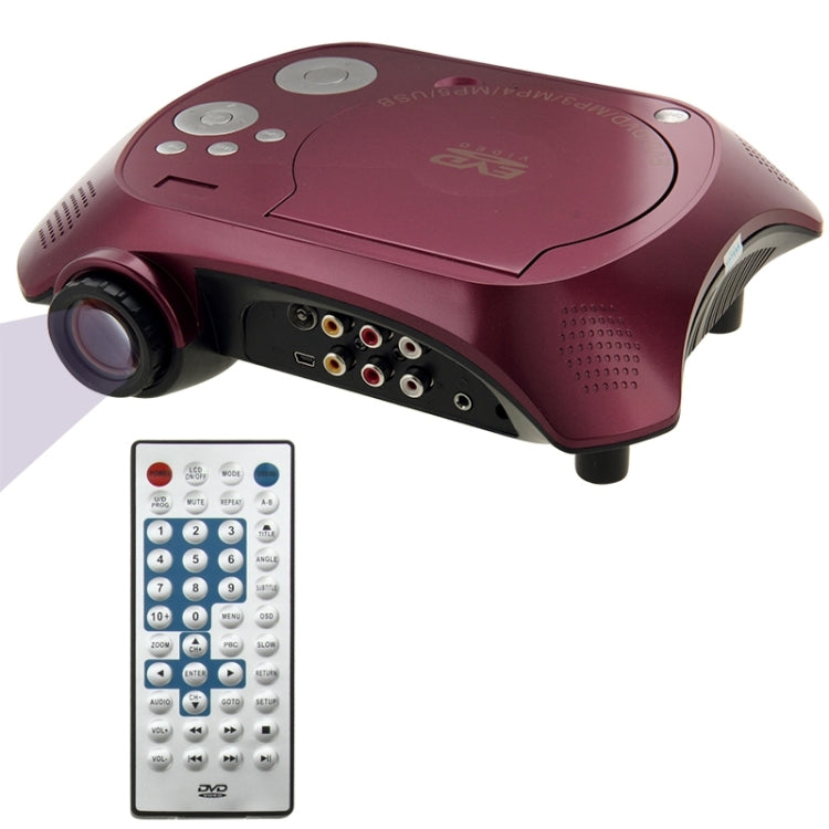 Home Theater Portable DVD Projector with TV Receiver Function (PAL / NTSC / SECAM), AV IN / OUT and Game Function, Support SD / MMC Card / USB Flash Disk(EU Plug)