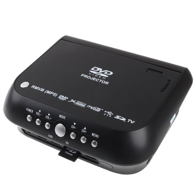 Home Theater Portable DVD high-definition projector with TV Receiver Function (PAL / NTSC / SECAM), AV IN / OUT and Game Function, Support SD / MMC Card / USB Flash Diskï¼ŒWith VGA input(Black)