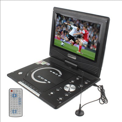 11.1 inch TFT LCD Screen Portable DVD with Card Reader & USB Port, Support Analog TV (PAL/NTSC) & Game & 270 Degree rotating function (968X)(Black)