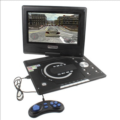 11.1 inch TFT LCD Screen Portable DVD with Card Reader & USB Port, Support Analog TV (PAL/NTSC) & Game & 270 Degree rotating function (968X)(Black)