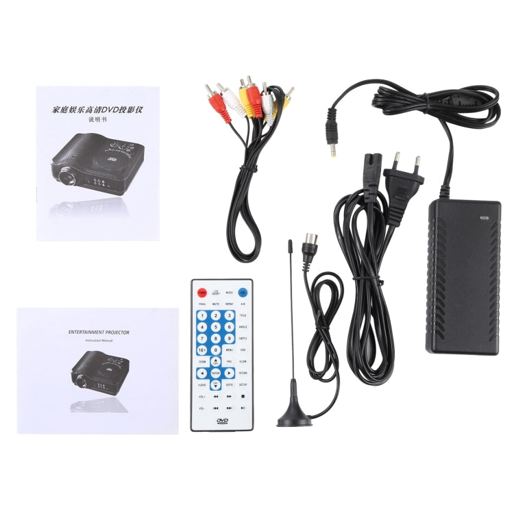 Portable DVD Projector with TV Receiver Function (PAL / NTSC / SECAM), AV IN / OUT and Game Function, Support SD / MMC Card / USB Flash Disk
