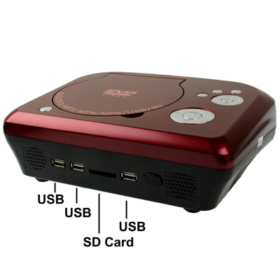 Home Theater Portable DVD Projector with TV Receiver Function (PAL / NTSC / SECAM), AV IN / OUT and Game Function, Support SD / MMC Card / USB Flash Disk, Projection Image Size: 10â€-80â€ EU Plug(Red)