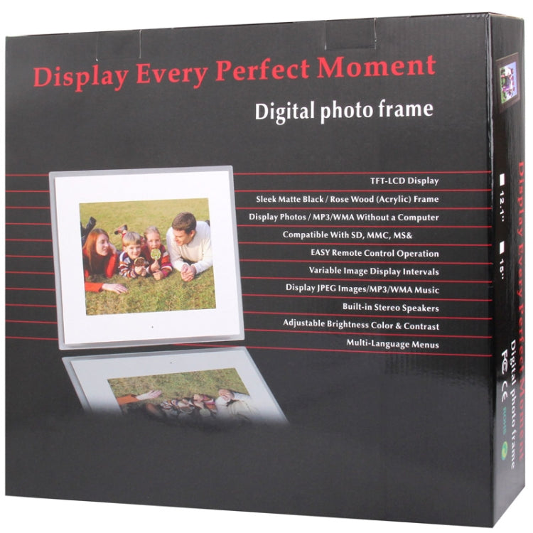 13.3 inch TFT LCD Display Multi-media Acrylic Material Digital Photo Frame with Music & Movie Player / Remote Control Function, Support USB / SD Card Input, Built in Stereo Speaker(White)